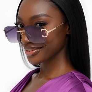 Fashion Square Black Lens Luxury Wear Shades Hip Hop New Sunglasses Women Ladys